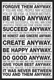 Mother Teresa Anyway Quote Poster