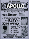 Apollo Theatre Ad: Soul Brothers, Isley Brothers, Dionne Warwick, Five Royales, Charades, Carletons