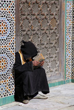 Reading at the Al Attarine Madersa, Islam, Fes, Morocco, Africa