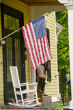 Historic Cooperstown House with Flag, Cooperstown, New York, USA