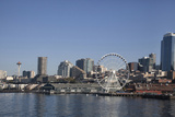Seattle Waterfront with the Great Wheel on Pier 57, Seattle, Washington, USA