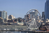 Seattle Waterfront with the Great Wheel on Pier 57, Seattle, Washington, USA