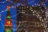Daniels and Fisher Clock Tower with Christmas Lights, Denver, Colorado, USA