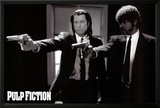 Pulp Fiction –  Duo with Guns (Jackson and Travolta) B & W Movie Poster Lamina Framed Poster