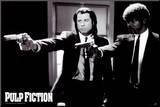 Pulp Fiction –  Duo with Guns (Jackson and Travolta) B & W Movie Poster