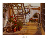 Blue Stair and Begonias