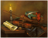Stilleben mit Geige Art Print