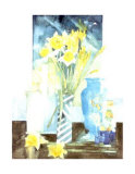 Buy Daffodils in a Striped Vase at AllPosters.com