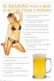 Buy 15 Reasons Why a Beer is Better Than a Woman at AllPosters.com