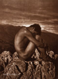 Buy Male Nude on Rocky Outcrop, c.1900 at AllPosters.com