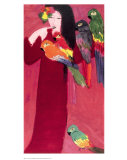 Girl with Parrots
