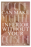 No One Can Make You Feel Inferior Plastic Sign