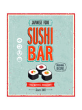 Vintage Sushi Bar Poster Art Print