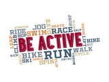 Active Fitness Word Cloud Collage