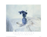 Pansies in a Blue Vase
