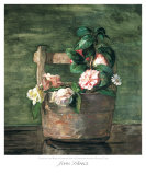 Camellias and Roses in Japanese Vase