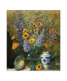 Delphiniums and Chinese Vase