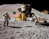 NASA - Astronaut,Rover,Flag On Moon  - &copy;Spaceshots