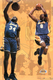 Los Angeles Lakers Kobe Bryant Shaquille O'Neal Sports Poster Print