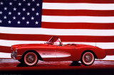 Corvette, 1957 with U.S. Flag