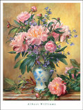 Buy Vase of Peonies and Canterbury Bells at AllPosters.com
