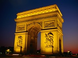 Arc de Triomphe de l'Etoile Illuminated at Night