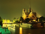 Cathedral of Notre Dame Illuminated at Night
