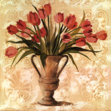 Tulips on Ivory Damask
