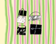 Quatre Sacs a Main sur Rose et Vert