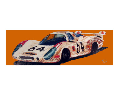 Porsche 908 1969 Le Mans Race Car Giclee Print zoom view in room