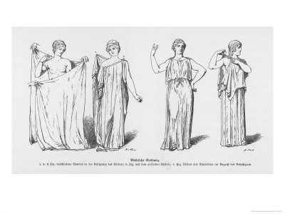 The Procedure for Putting on the Greek Toga or Chiton Giclee Print