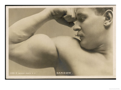 Eugen Sandow American Exponent of Physical Fitness Showing off His Arm 