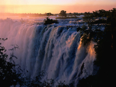 Victoria Falls at Sunset from