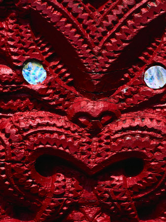 Detail of Tiki Traditional Maori Carving and Symbol 