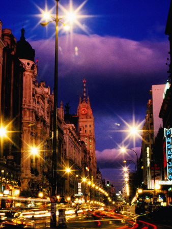 Night, Gran Via, Madrid,