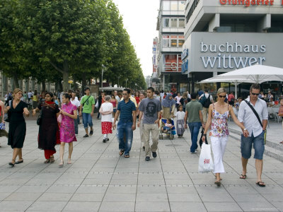 People Walking on Konigstrasse Stuttgart Germany Photographic Print