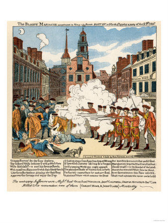 the Boston Massacre, 1770,