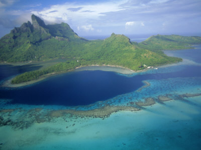 Aerial View Tahiti Bora Bora Borabora Society Islands French Polynesia