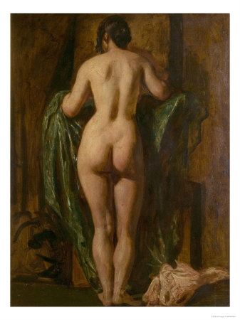 Nude Female Figure Giclee Print zoom view in room