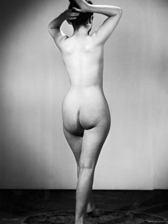 Nude Female Seen from the Back Premium Photographic Print