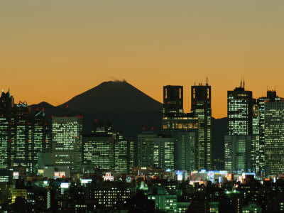 Mount Fuji and City Skyline,