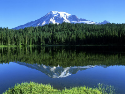 Reflection Lake, Mt. Rainier National Park, Washington, USA ...