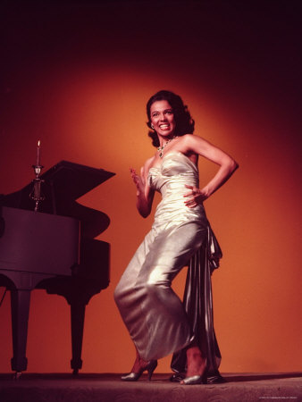Singer and Actress Dorothy Dandridge Posing by a Piano Premium Photographic