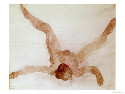 Nude Female Lying on Her Back Giclee Print zoom view in room