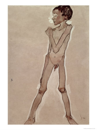Nude Boy Standing Giclee Print zoom view in room