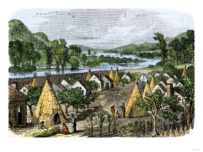 Mohawk Village in Central New York State, About 1780 Giclee Print ...mohawk village 