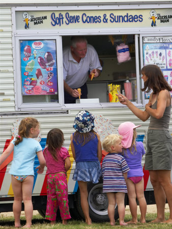 Small Children at Ice Cream Van Photographic Print zoom view in room