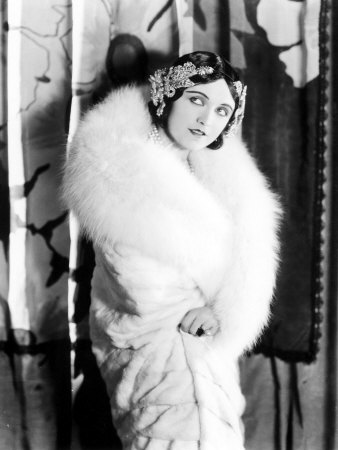 Pola Negri Wearing a White KneeLength Fur Llate Late 1920s Premium Poster