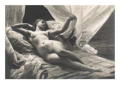 Exotic Vintage Nude Giclee Print zoom view in room