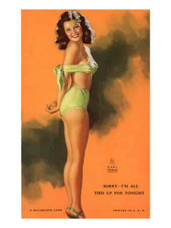 PinUp Girl Tied Up in Bathing Suit 1940 Giclee Print zoom view in room